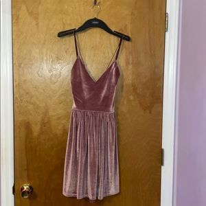 Pink crushed velvet forever 21 spaghetti strap dress